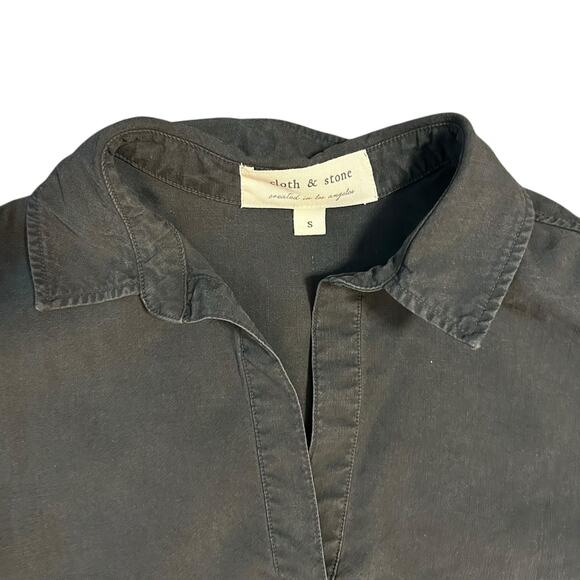 Tunic Dress CLOTH & STONE Long Sleeve High Low Small Logenlook Cottage Core - Picture 4 of 9